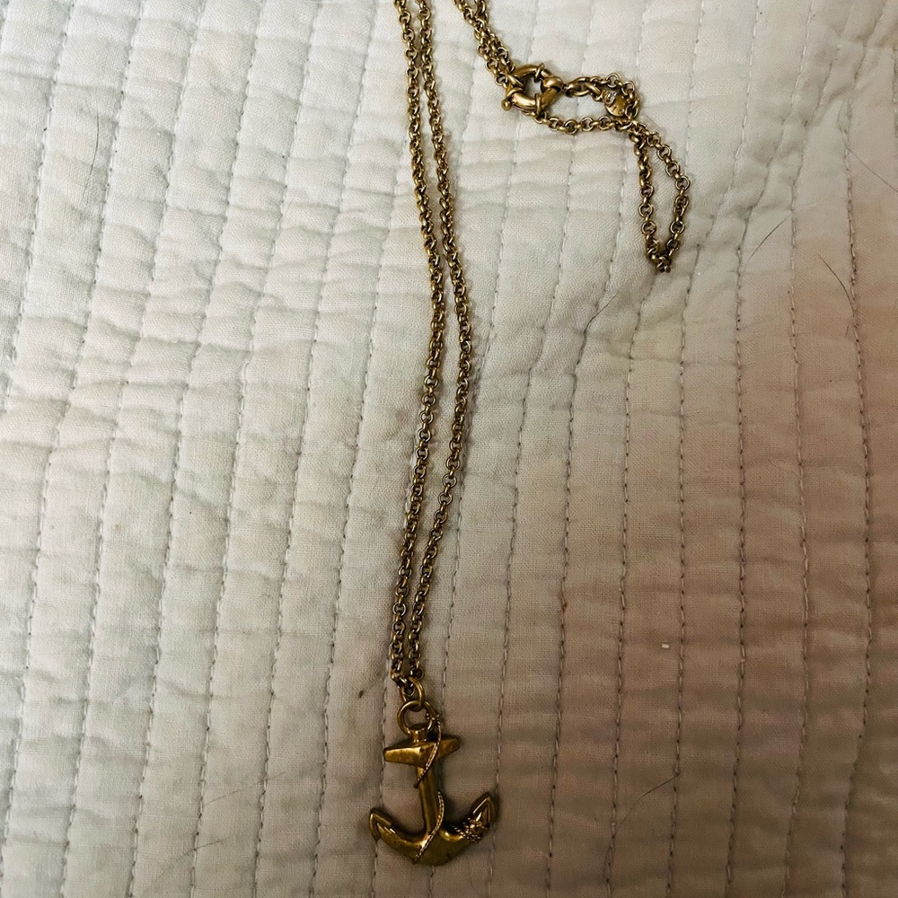 J. Crew Gold Anchor Necklace